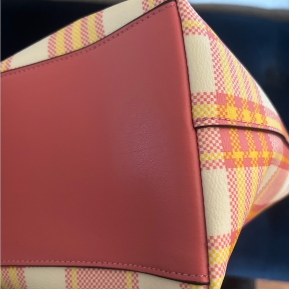 Coach Gallery Tote with Garden Plaid Print - Picture 9 of 14